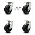 Service Caster 8 Inch Extra Heavy Duty Phenolic Swivel Caster Set with Swivel Locks, 4PK SCC-KP92S830-PHR-BSL-4